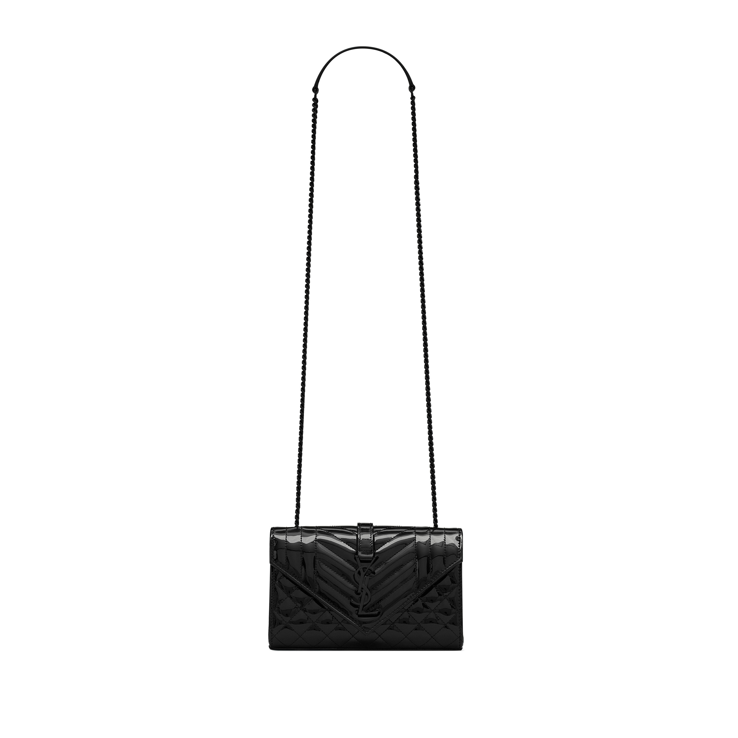 YSL ENVELOPE SMALL IN PATENT LEATHER 6001950UFV81000 (21*13*6cm)
